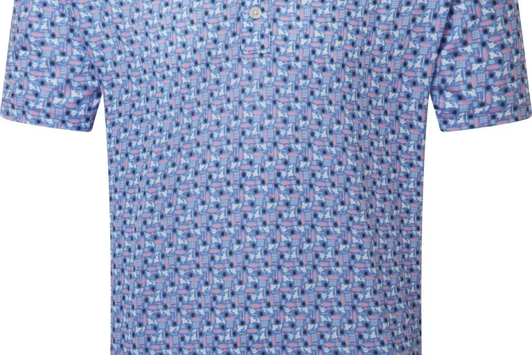 FootJoy Surfs Up Print Lisle Herre Poloshirt