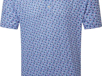 FootJoy Surfs Up Print Lisle Herre Poloshirt
