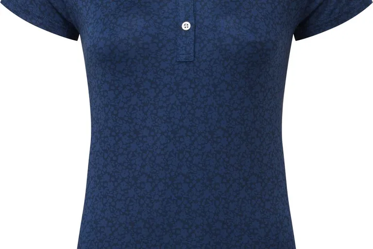 FootJoy Painted Floral Cap Sleeve Lisle Dame Poloshirt