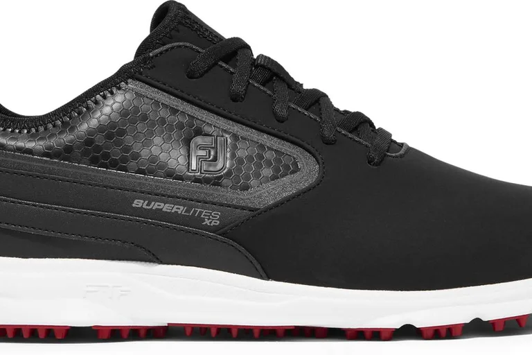 FootJoy Superlites XP (2022) Vandtætte Herre Golfsko Uden Spikes - Black/White/Red - Str. 40 Normal