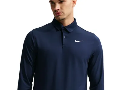 Nike Golf Polo Velocity Solid, langærmet, navy