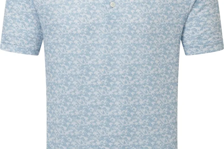 FootJoy Hidden Palm Print Lisle Herre Poloshirt