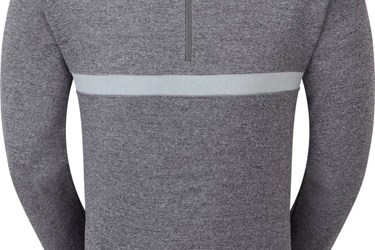 FootJoy Inset Stripe Chill-Out Herre Pullover - H. Gravel/H.Grey Cliff - Str. S