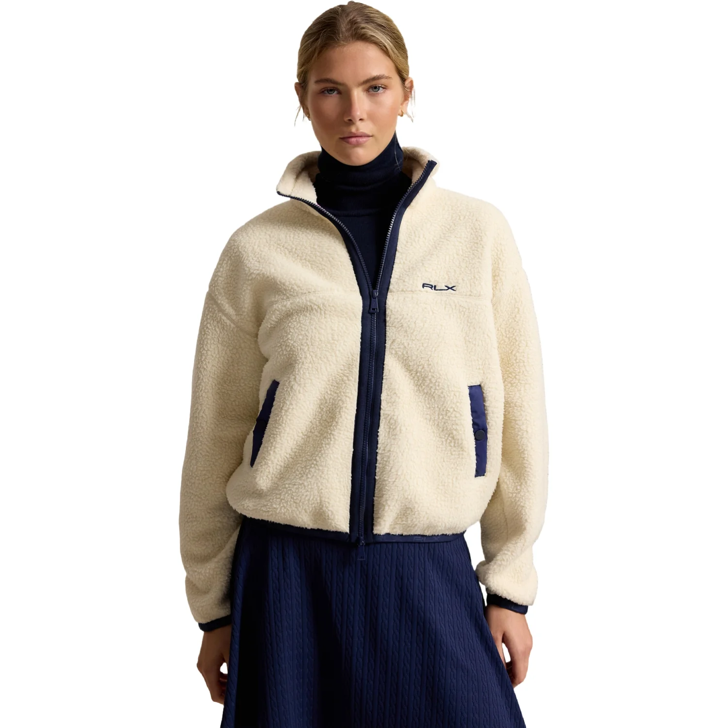 RALPH LAUREN Vintage-jakke i polar fleece-strik, creme