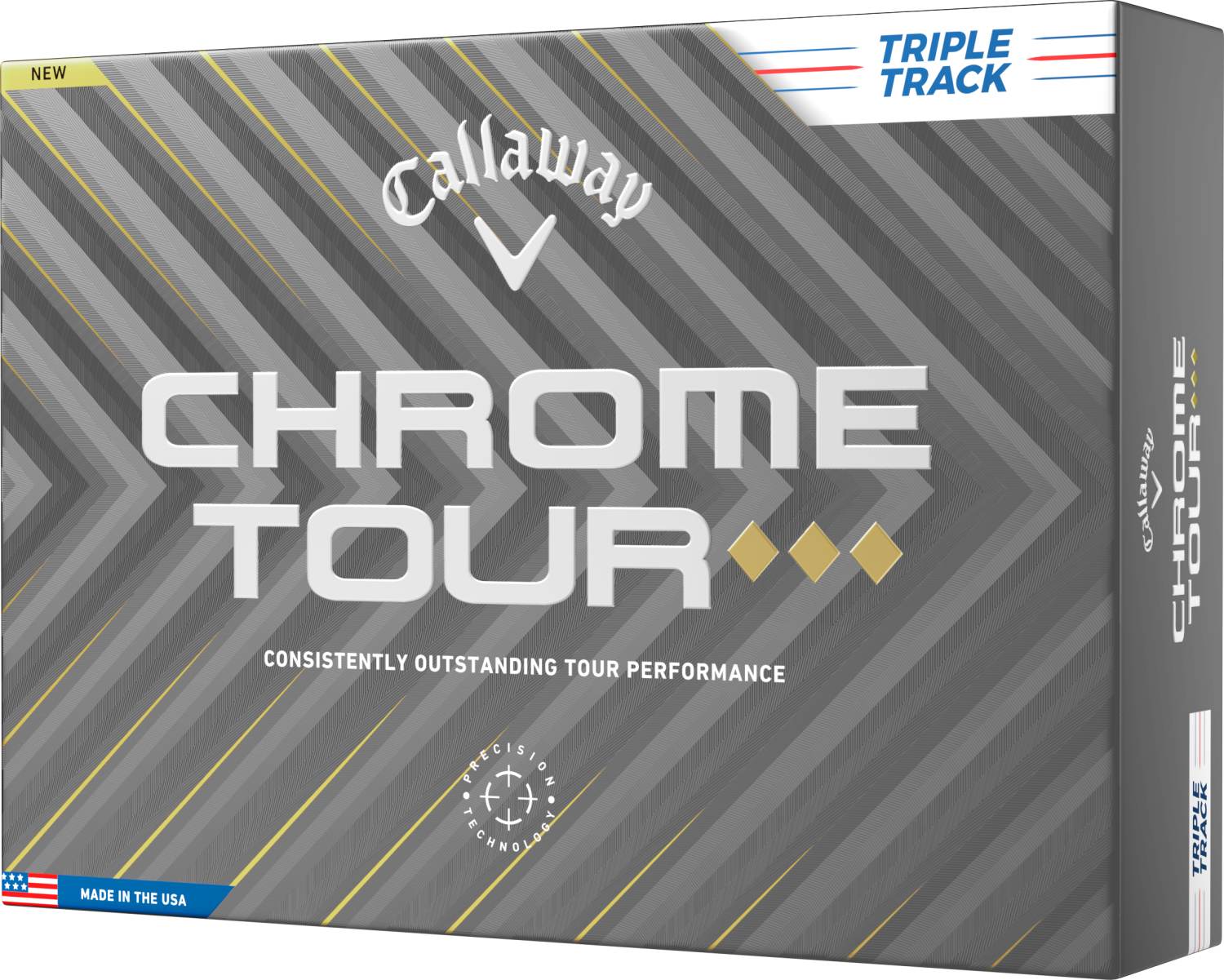 Callaway Chrome Tour Triple Diamond Triple Track (2025) Golfbolde - White/Multi