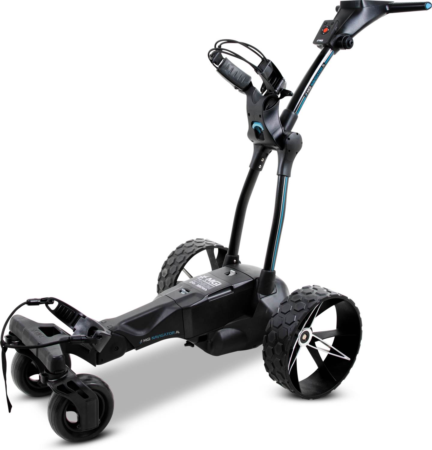 MGI Ai Navigator GPS + Elektrisk golfvogn - Black - 380Wh, 24v (27 Huller)