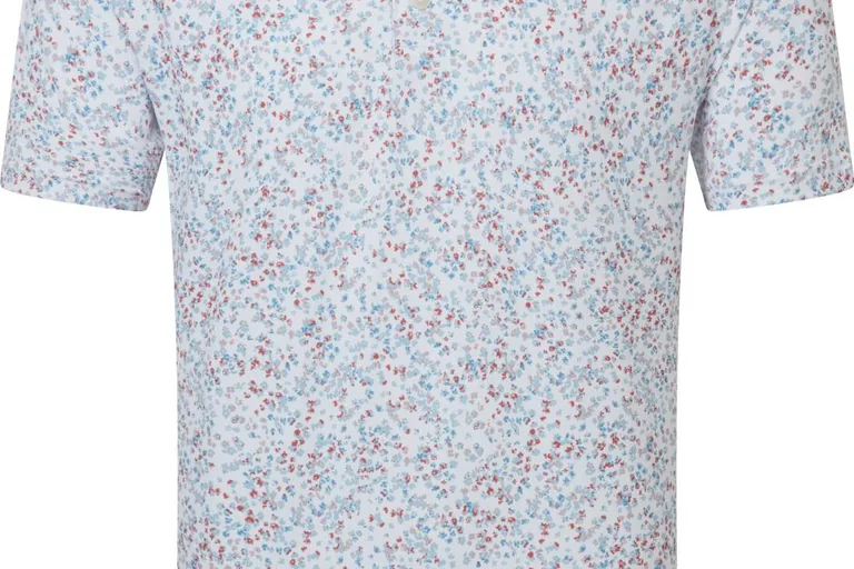FootJoy Watercolour Floral Print Pique Herre Poloshirt
