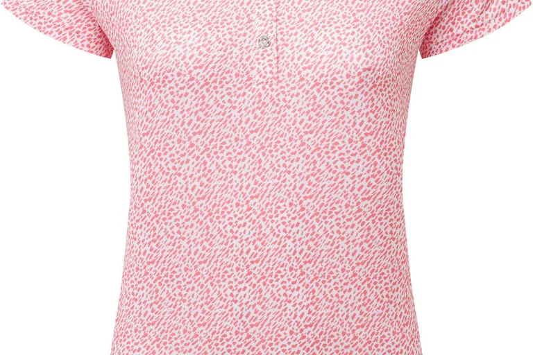 FootJoy Animal Print Cap Sleeve Lisle Dame Poloshirt