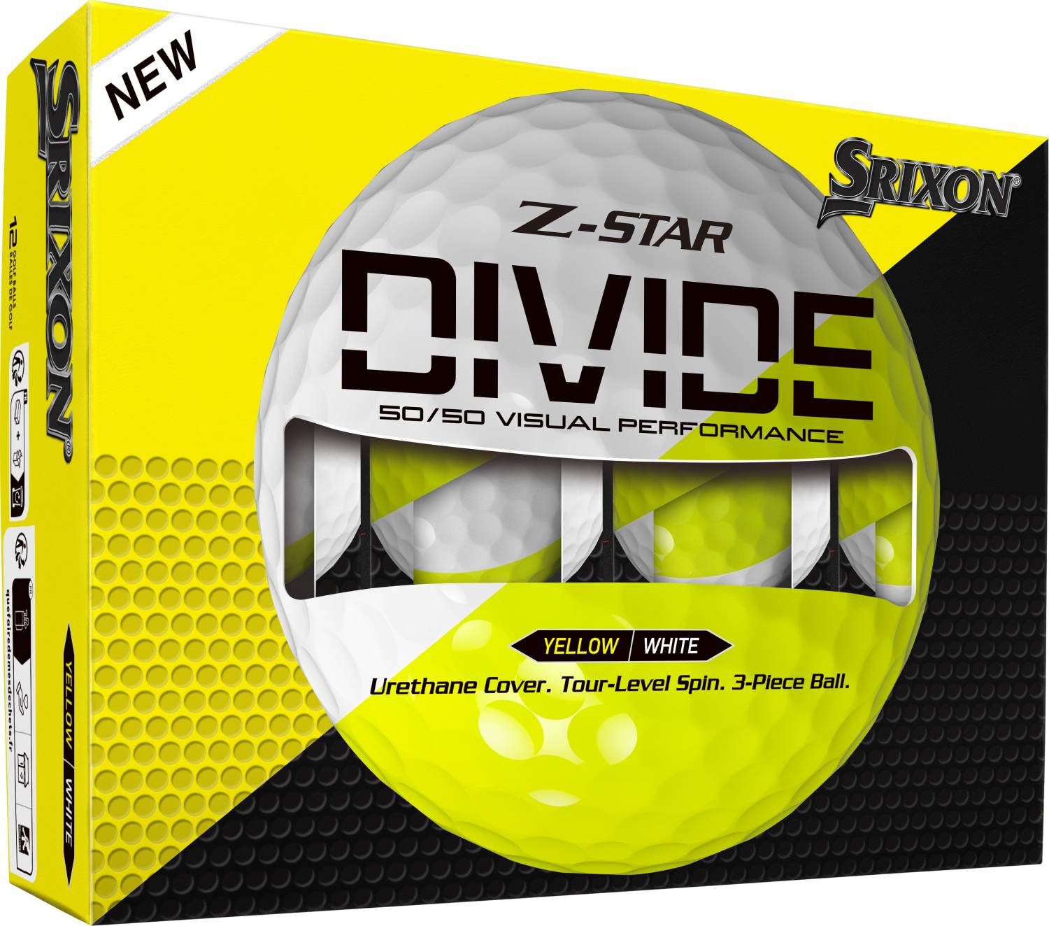 Srixon Z-star Divide (2025) Herre Golfbolde - Yellow / White