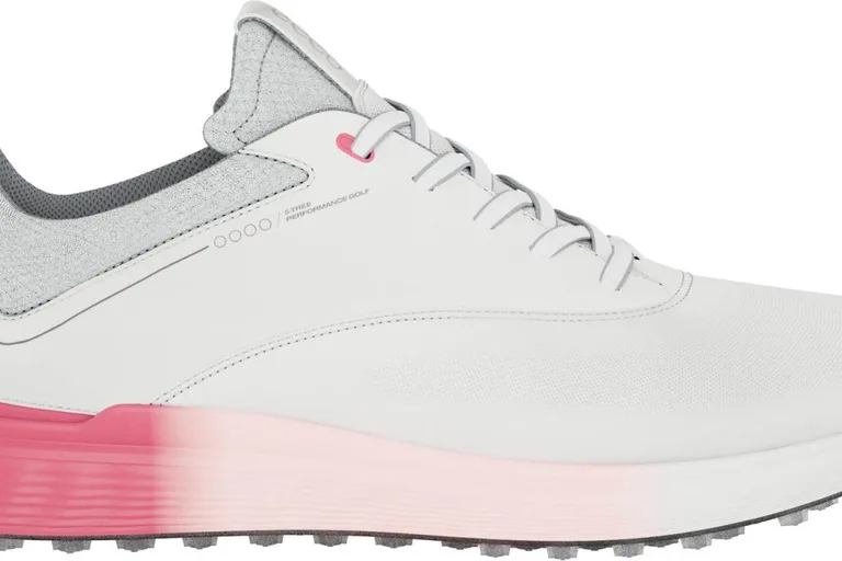 Ecco S-Three (2023) Vandtætte Dame Golfsko Uden Spikes - White/Bubblegum - Str. 37 Normal
