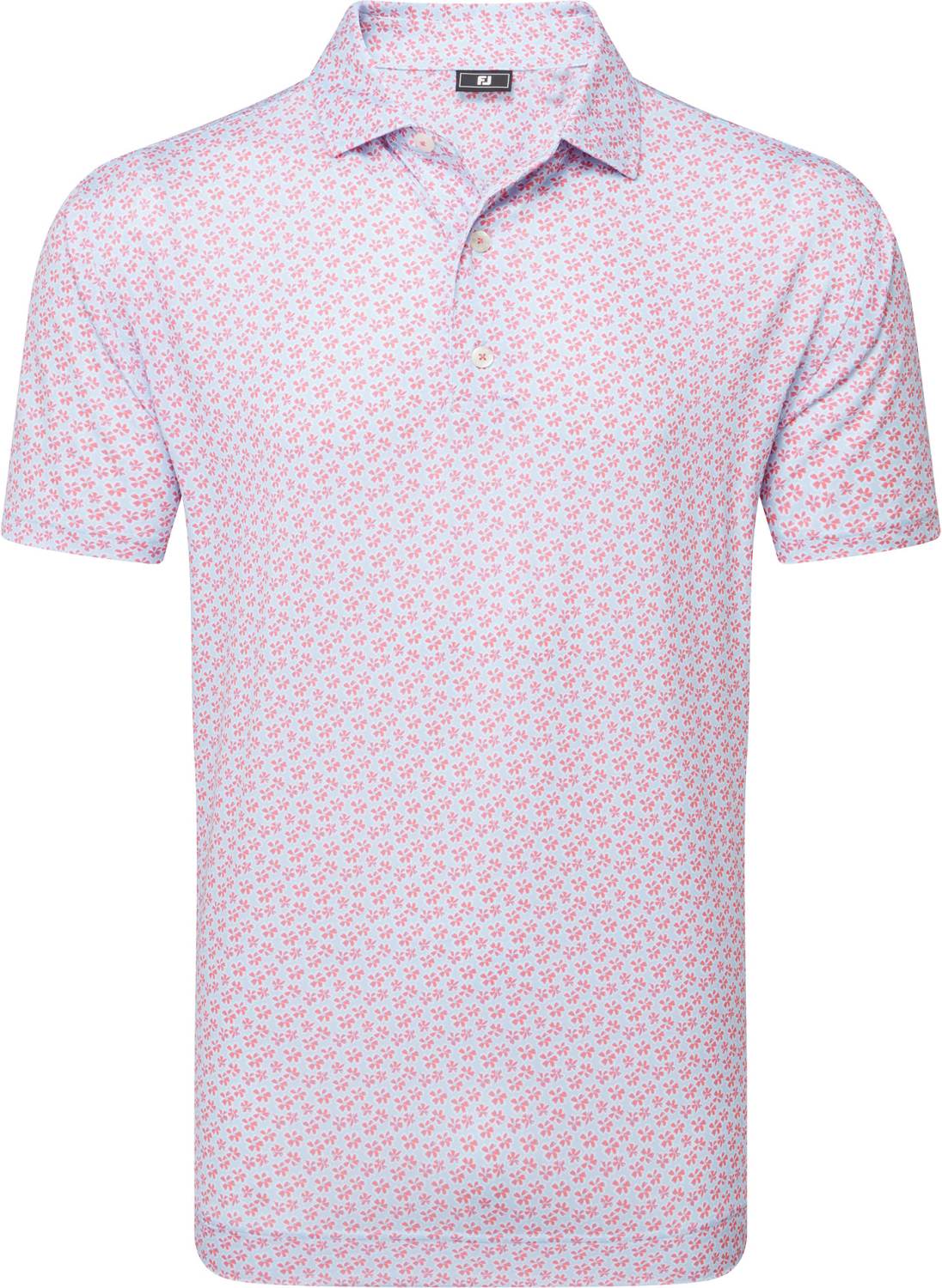 FootJoy Floral Sketch Print Lisle Herre Poloshirt