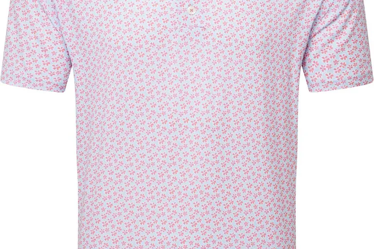 FootJoy Floral Sketch Print Lisle Herre Poloshirt