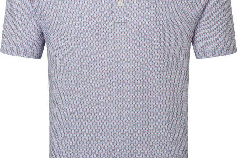 FootJoy Nautical Flag Print Lisle Herre Poloshirt