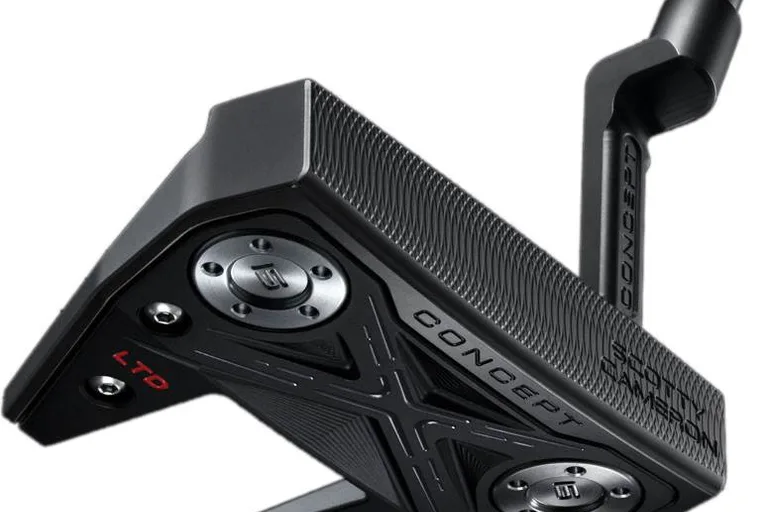 Scotty Cameron Concept X 7.2 LTD Limited Release (2023) Plumber Neck Putter - Sort - Højre - Str. 34" - Scotty Cameron Pistolini Plus Standard Sort/Hvid/Blå