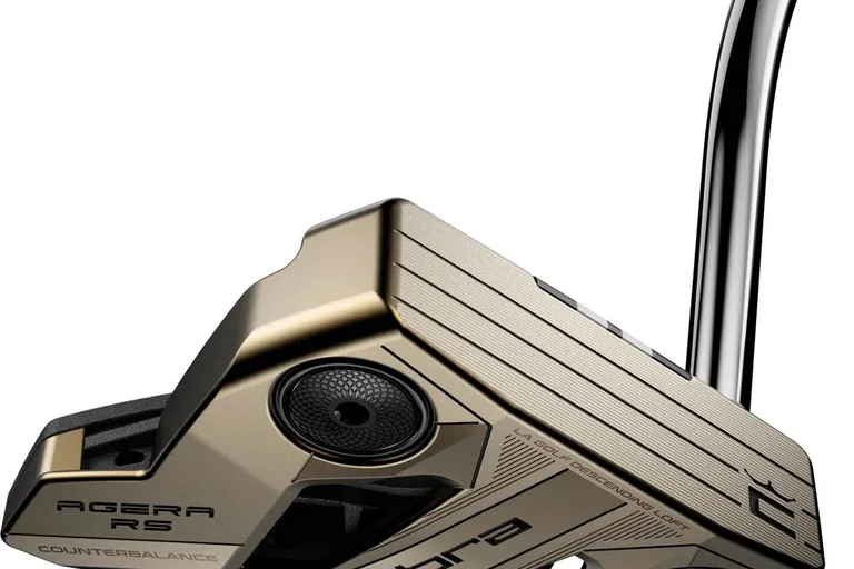 Cobra 3DP Agera RS Counter Balance Single Bend Neck Putter - Gold - Højre - Str. 38" - Super Stroke Zenergy (2026) 3.0 Sort/Hvid