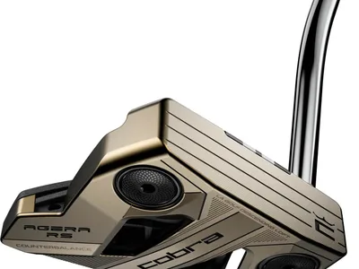 Cobra 3DP Agera RS Counter Balance Single Bend Neck Putter - Gold - Højre - Str. 38" - Super Stroke Zenergy (2026) 3.0 Sort/Hvid