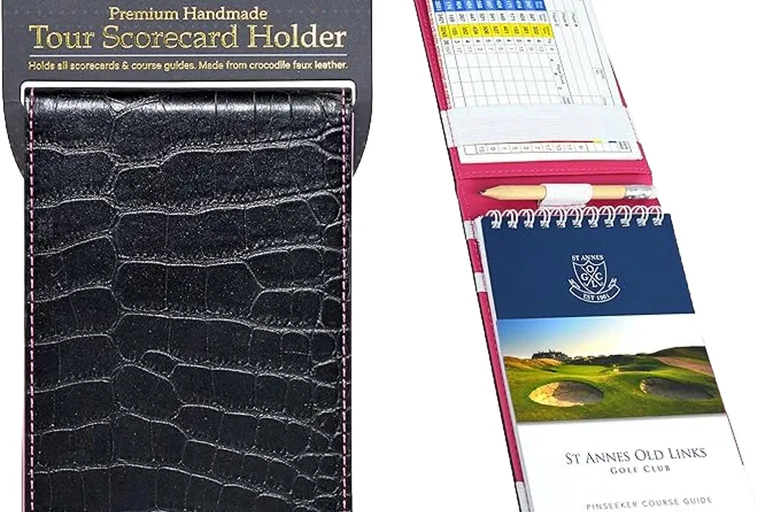 ON PAR Scorekortmappe fra Crocodile Golf , sort/rosa
