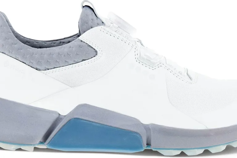 Ecco Biom Hybrid 4 BOA Vandtætte Dame Golfsko Uden Spikes - White/Silver Grey - Str. 42 Normal