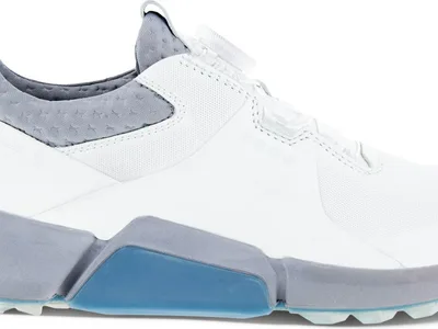 Ecco Biom Hybrid 4 BOA Vandtætte Dame Golfsko Uden Spikes - White/Silver Grey - Str. 42 Normal