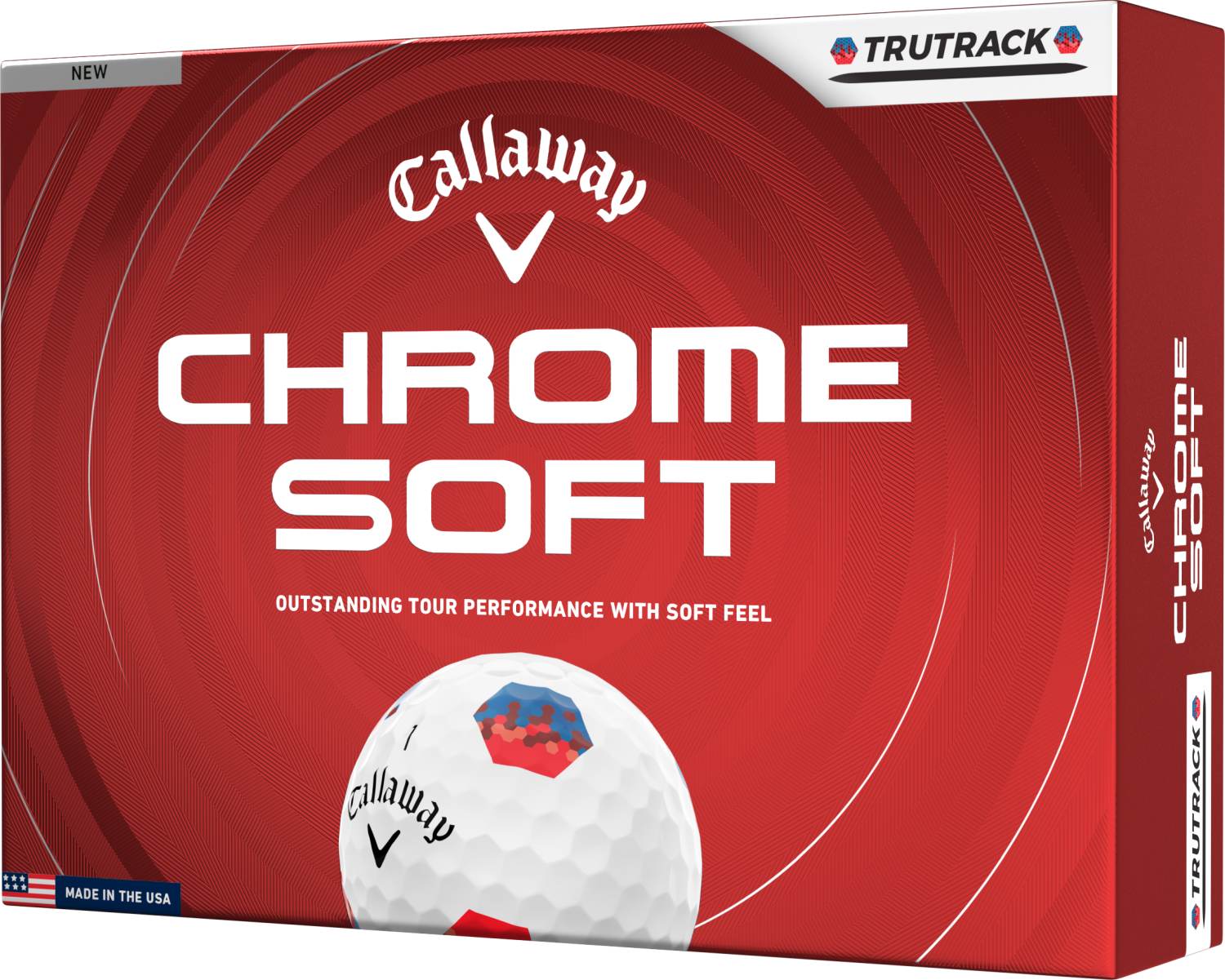 Callaway Chrome Soft Tru Track (2026) Golfbolde - White/Multi