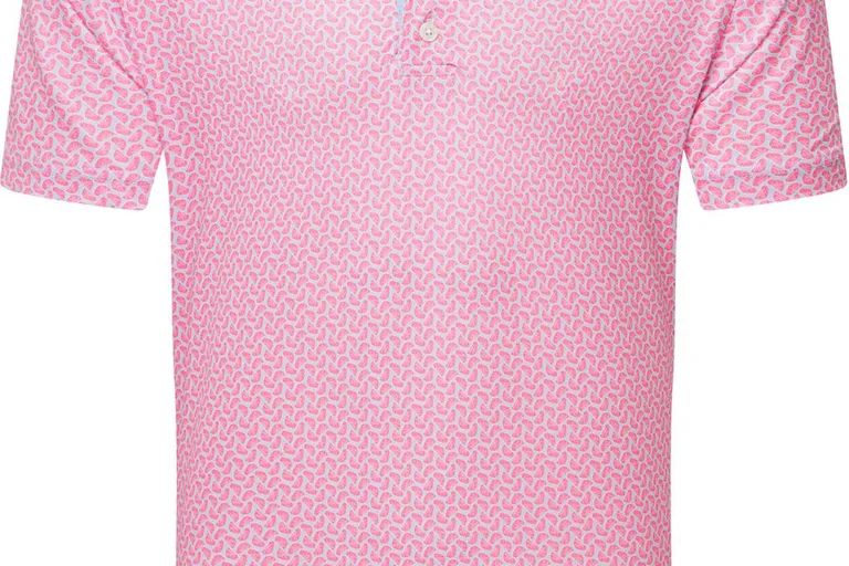 FootJoy Citrus Print Lisle Herre Poloshirt