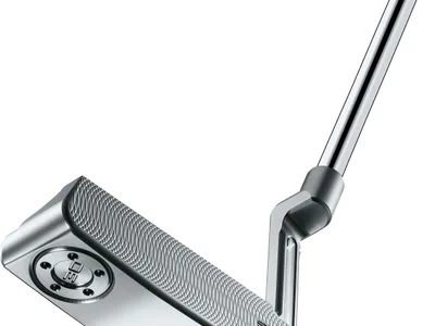 Scotty Cameron Super Select Newport 2 Plumber Neck Putter - Chrome - Venstre - Str. 35" - Scotty Cameron Pistolini Plus (2023) Standard Sort/Hvid/Rød