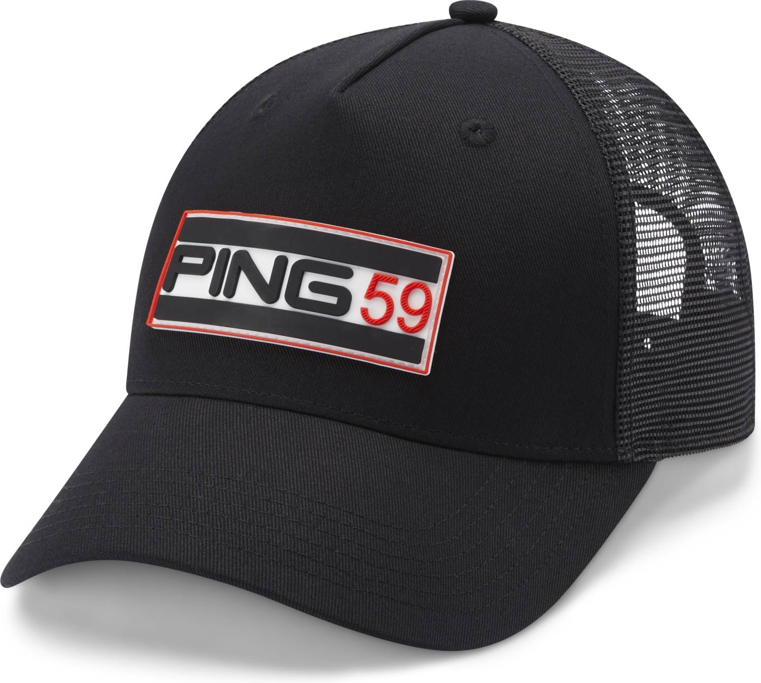 Ping 59 Trucker Kasket - Black - Str. Justerbar