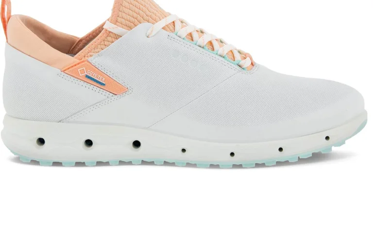 Ecco Cool Pro (2022) Vandtætte Dame Golfsko Uden Spikes - White/Peach Nectar - Str. 37 Normal