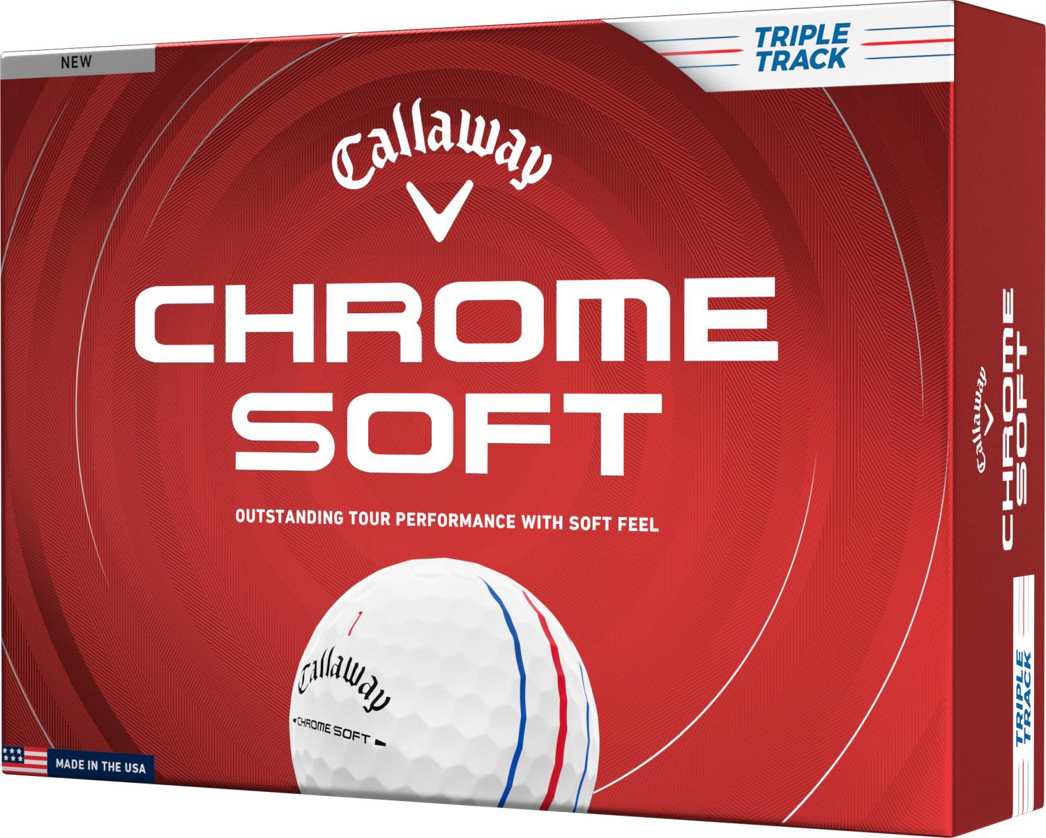Callaway Chrome Soft Triple Track (2026) Golfbolde - White/Multi